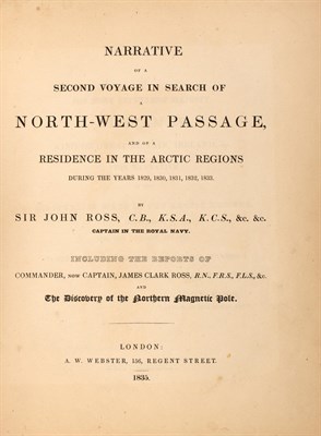 Lot 261 - [ARCTIC} ROSS, JOHN, Sir. Narrative of a...