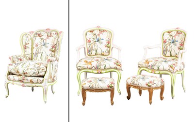 Lot 344 - Group of Louis XV Style Upholstered and Painted Furniture