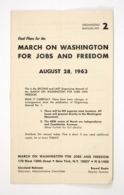 Lot 61 - The March on Washington, with original organizing manual