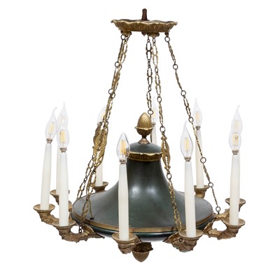 Lot 237 - Empire Gilt and Patinated Bronze Chandelier