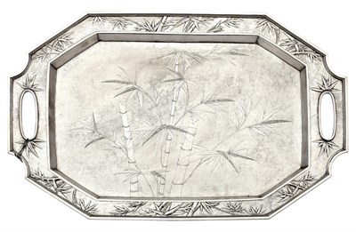 Lot 6 - Chinese Export Silver Two-Handled Tray