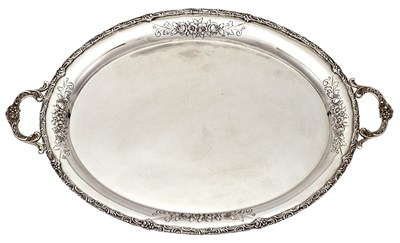 Lot 1133 - German Sterling Silver Two-Handled Tray