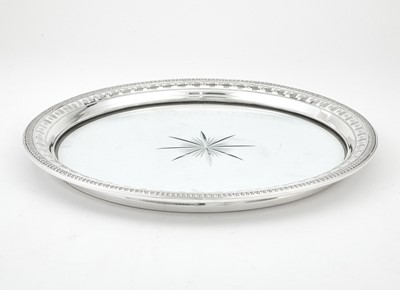 Lot 121 - American Silver Plated and Glass Drinks Tray