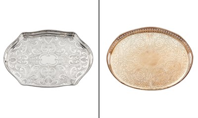 Lot 1075 - Two Silver-Plated Galleried Drinks Trays