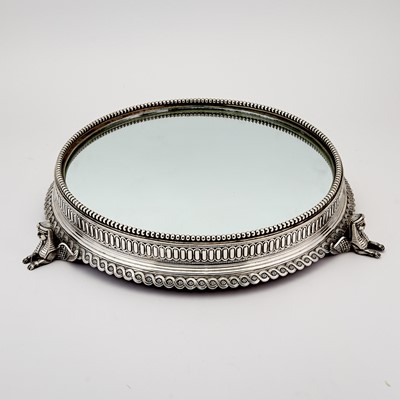 Lot 136 - Egyptian Revival Silver Plated Mirror Plateau