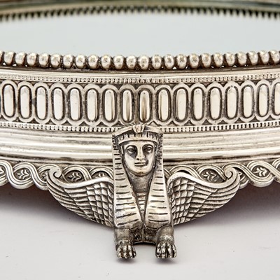 Lot 136 - Egyptian Revival Silver Plated Mirror Plateau