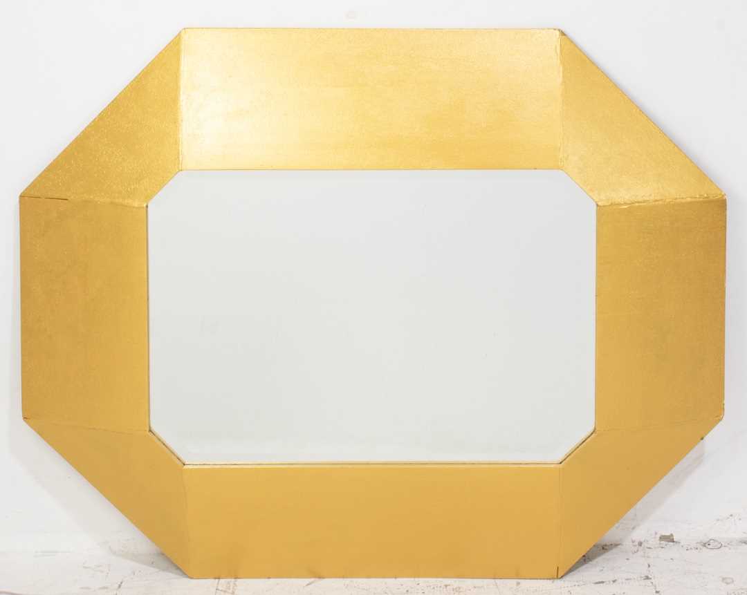 Modern Octagonal Gilt Painted Wood Mirror