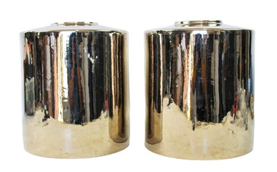 Pair of Silver Metallic Porcelain Floor Vases