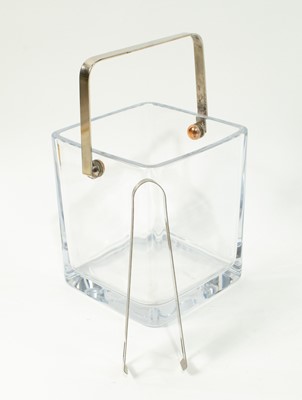 Glass Ice Bucket and Tongs