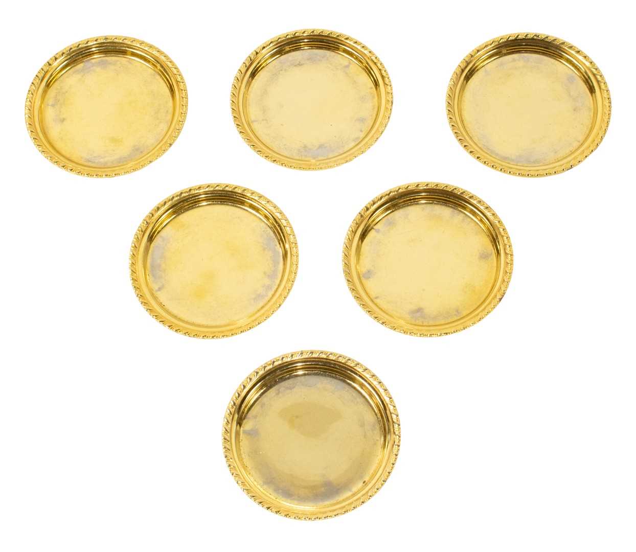 Set of 6 Gilt Plated Nut Dishes