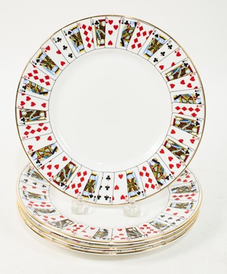 Set of 4 Elizabethan Staffordshire Bone China Playing Cards Plates