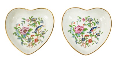 Pair of Aynsley Porcelain Heart Shaped Trinket Dishes