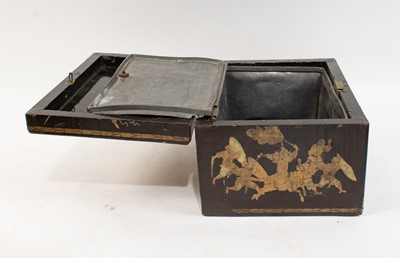 Lot 134 - Three Chinese Parcel Gilt and Black Lacquer Tea Caddies