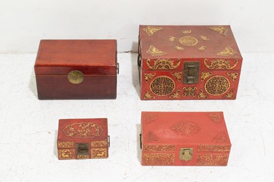 Lot 136 - Four Chinese Leather Boxes