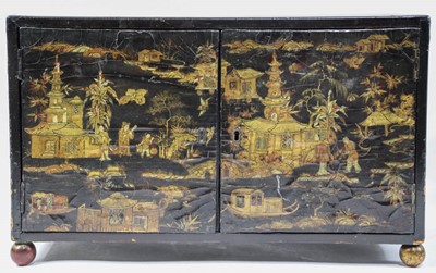 Lot 107 - Chinese Parcel Gilt Lacquer Table Top Cabinet