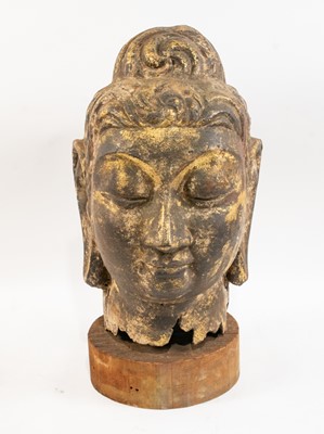 Lot 131 - Chinese Parcel-Gilt Metal Head of a Buddha