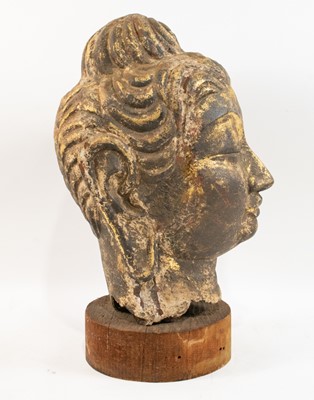 Lot 131 - Chinese Parcel-Gilt Metal Head of a Buddha