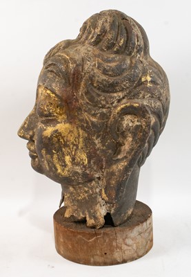 Lot 131 - Chinese Parcel-Gilt Metal Head of a Buddha