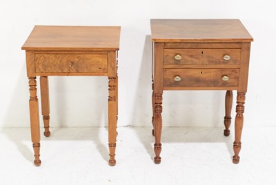 Lot 179 - Two Federal Style Walnut and Oak Work Tables