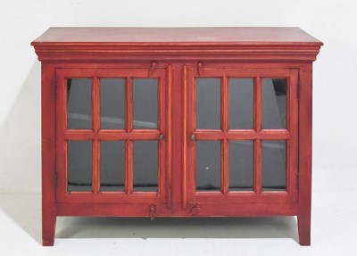 Lot 364 - Contemporary Red Painted Wood Entertainment Cabinet