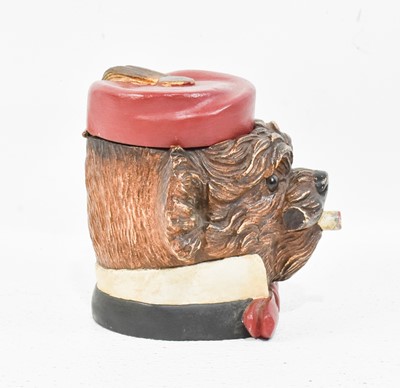 Painted Wood Dog-Form Tobacco Box