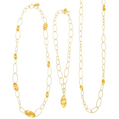 Lot 1030 - Joon Han Three Gold Link Necklaces