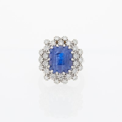 Lot 1181 - White Gold, Sapphire and Diamond Ring
