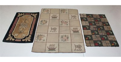 Lot 361 - Three Hooked Rugs One Japanese and two...