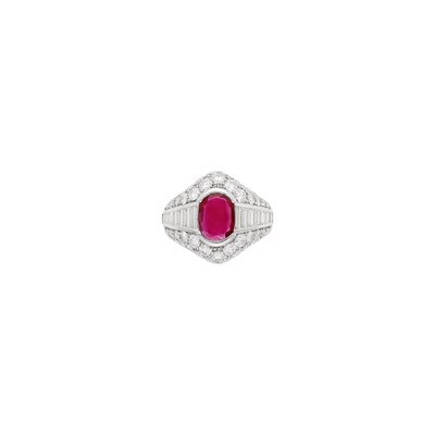 Lot 223 - Platinum, Ruby and Diamond Ring