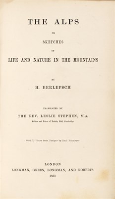 Lot 240 - [MOUNTAINEERING] BERLEPSCH, H.[ERMANN]...