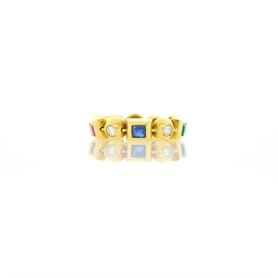 Lot 1019 - Gold, Gem-Set and Diamond Ring