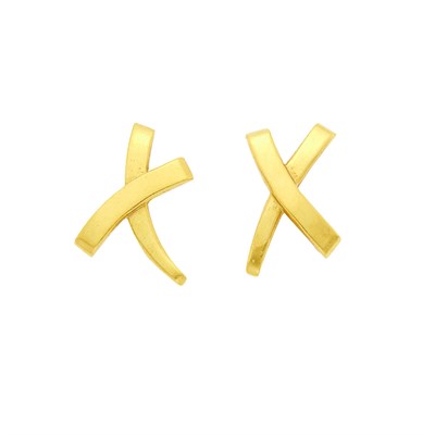 Lot 1040 - Tiffany & Co., Paloma Picasso Pair of Gold 'Kiss' Earclips