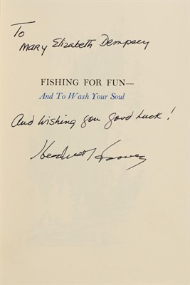 Lot 162 - HOOVER, HERBERT Fishing For Fun - And To Wash...