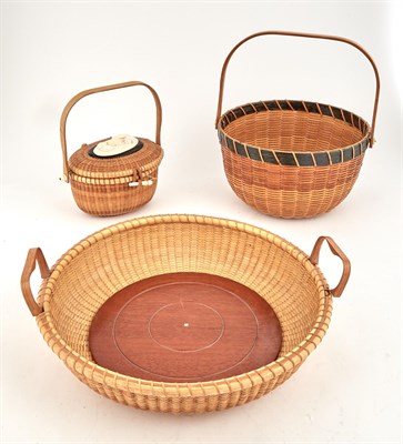 Lot 136 - Three Manny "M.F." Dias Nantucket Baskets