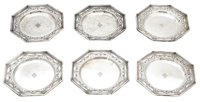 Lot 54 - Set of Six International Silver Co. Sterling Silver Bread Plates