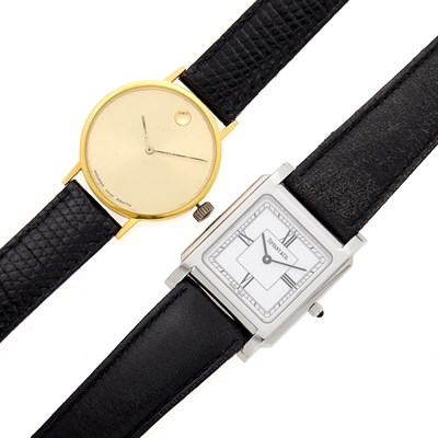 Lot 2236 - Movado, Zenith Gold 'Museum' Wristwatch and Tiffany & Co. Stainless Steel Wristwatch