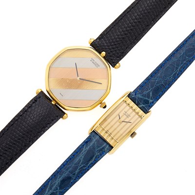 Lot 2043 - Van Cleef & Arpels Tricolor Gold Wristwatch and Gold Wristwatch
