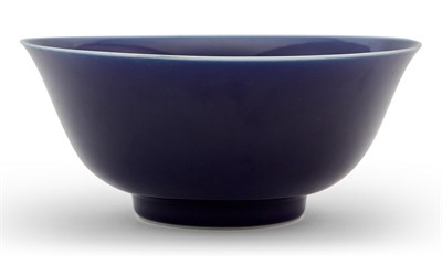 Lot 235 - A Chinese Blue Monochrome Porcelain Bowl