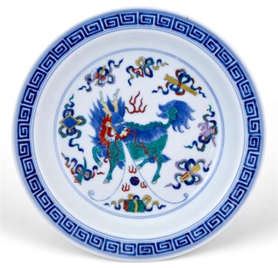 Lot 281 - A Chinese Doucai Porcelain Dish