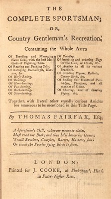 Lot 235 - [HUNTING etc.] FAIRFAX, THOMAS The Complete...