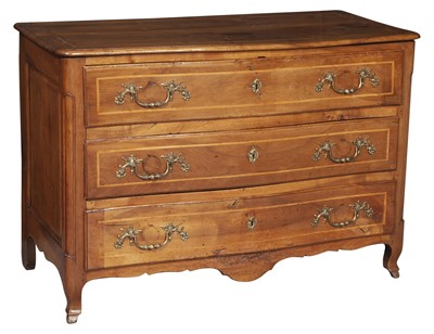 Lot 403 - Provincial Louis XV Serpentine Front Cherry Commode