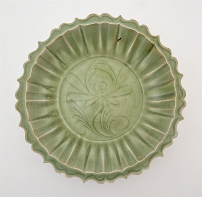 Lot 198 - A Chinese Longquan Celadon Dish