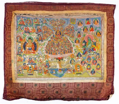 Lot 350 - A Large Tibetan Painted Thangka