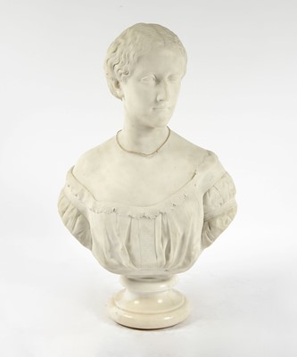 Lot 156 - Victorian Carved Marble Bust of a Woman