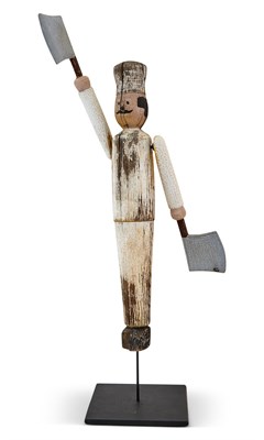 Lot 244 - Carved and Turned Painted Chef Whirligig