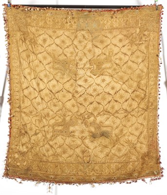 Lot 354 - An Indian Embroidered Silk Panel