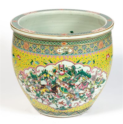 Lot 330 - Large Chinese Enameled Porcelain Fish Bowl