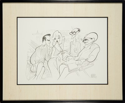 Lot 5122 - An original Al Hirschfeld depicting Marilyn Monroe, Clark Gable, Montgomery Clift in The Misfits