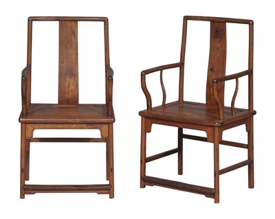 Lot 506 - A Pair of Chinese Hardwood Armchairs