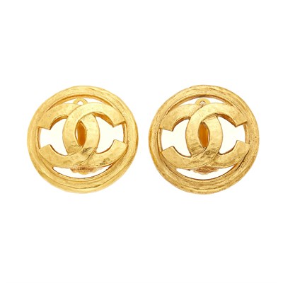 Lot 1049 - Chanel Pair of 'CC' Earclips, France